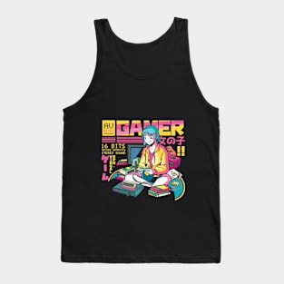 Gamer Girl Retro Gaming Zocken Anime Tank Top